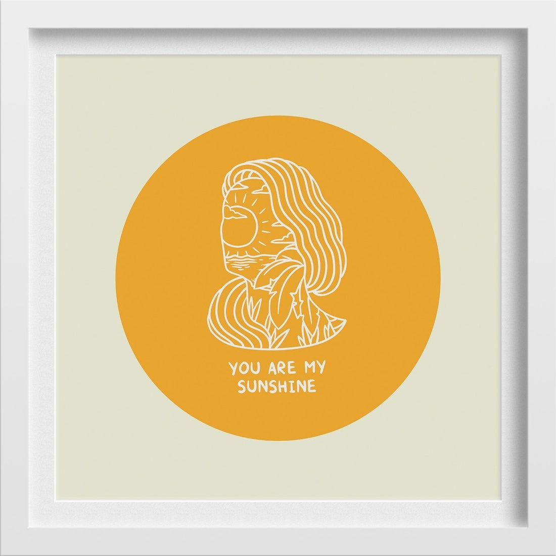 You Are My Sunshine Artwork 1 : 1 Square Premium Wall Art Canvas by MeriDeewar