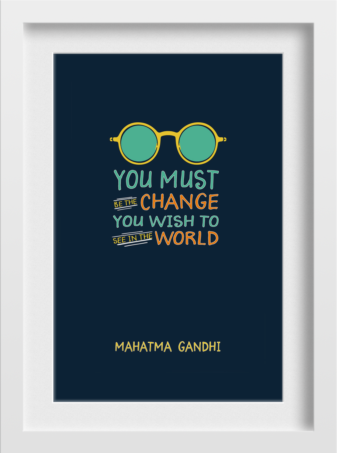 You must be the change Art 2 : 3 Vertical Premium Wall Art Canvas by MeriDeewar