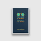 You must be the change Art 2 : 3 Vertical Premium Wall Art Canvas by MeriDeewar