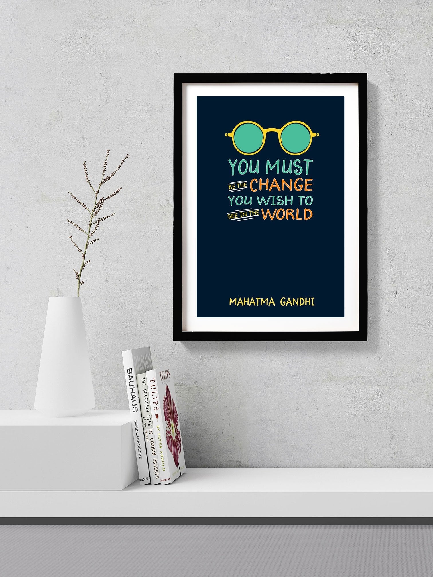 You must be the change Art 2 : 3 Vertical Premium Wall Art Canvas by MeriDeewar