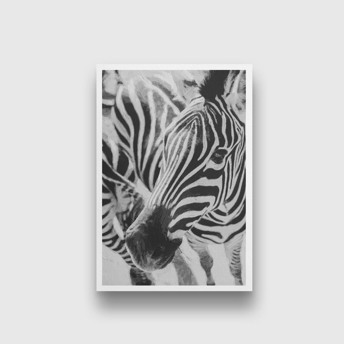 Young beautiful zebra Painting - Meri Deewar 2 : 3 Vertical Premium Wall Art Canvas by MeriDeewar